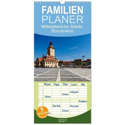Familienplaner 2027 - Mittelalterliche Städte Rumäniens mit 5 Spalten (Wandkalender, 21 x 45 cm) CALVENDO