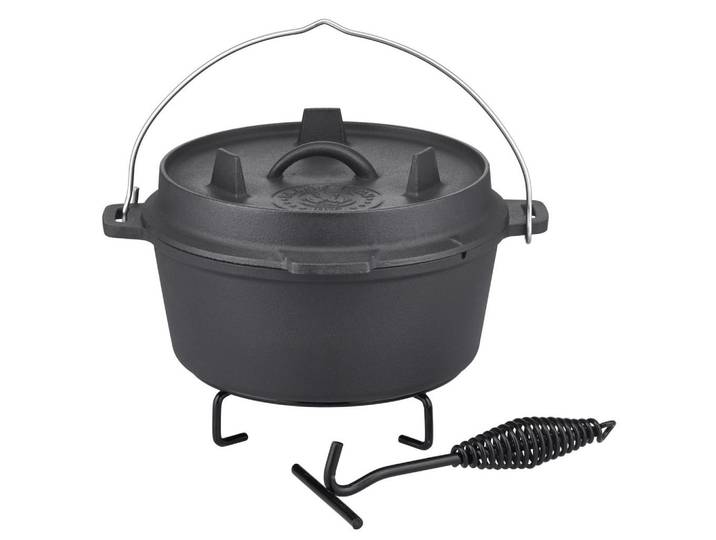 Dutch-Oven-Set 4 -Teilig. Gusseisen, schwarz