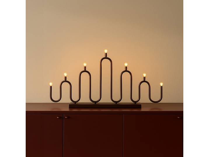Noel 7 Kerzenleuchter 76 cm bronze - Globen Lighting - Skandinavisch - Metall - Mehrflammig