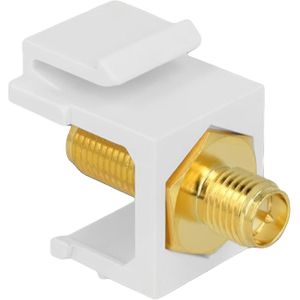 DeLock Keystone-Modul 86356, weiß, RP-SMA, für Koaxial- und Modemkabel, Kunststoff