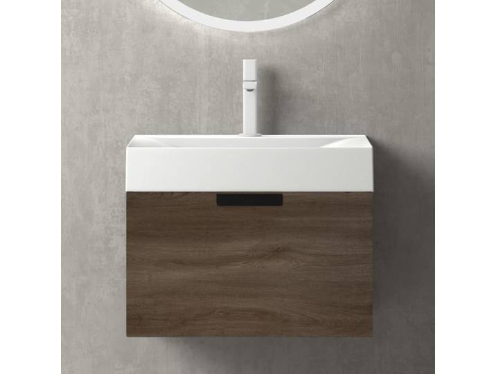 Meuble de salle de bains suspendu marron avec tiroir - MAI & MAI - 60x35cm - Anti-humidité