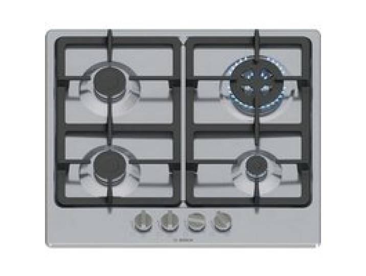 Table de cuisson gaz - Bosch - PGH6B5K90 - Brûleur Wok 3 3 kW - Grilles fonte - Inox 60 cm