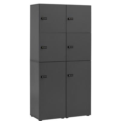Garderoben-Set SCHILDMEYER "Locked, Garderoben Spint Set, Made in Germany, B: 45,5 cm", grau (anthrazit), Zahlenschloss, Holzwerkstoff, Kastenmöbel-Sets, Solide Verarbeitung - Dieses Produkt ist in Deutschland gefertigt