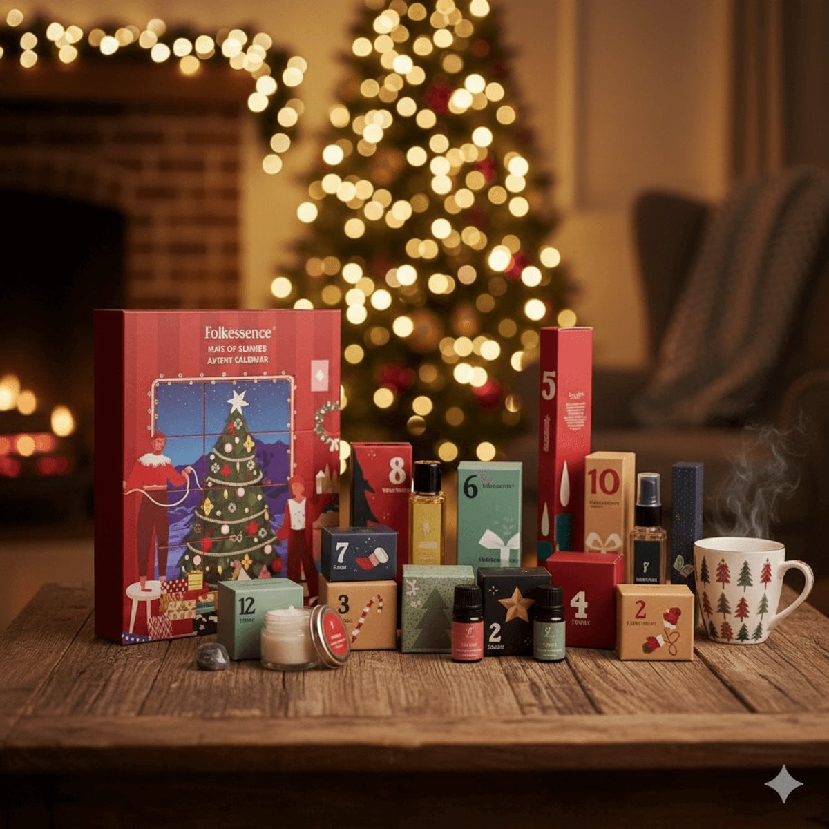 Box of Wishes Adventskalender Wellness Giftset met 12 luxe verrassingen zoals geurkaars, etherische olie, wierook, douchegel en zeep