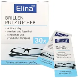 Einwegtücher Elina Brillenputztücher 30er mit Anti-Beschlagwirkung, schonende und gründliche Reinigung