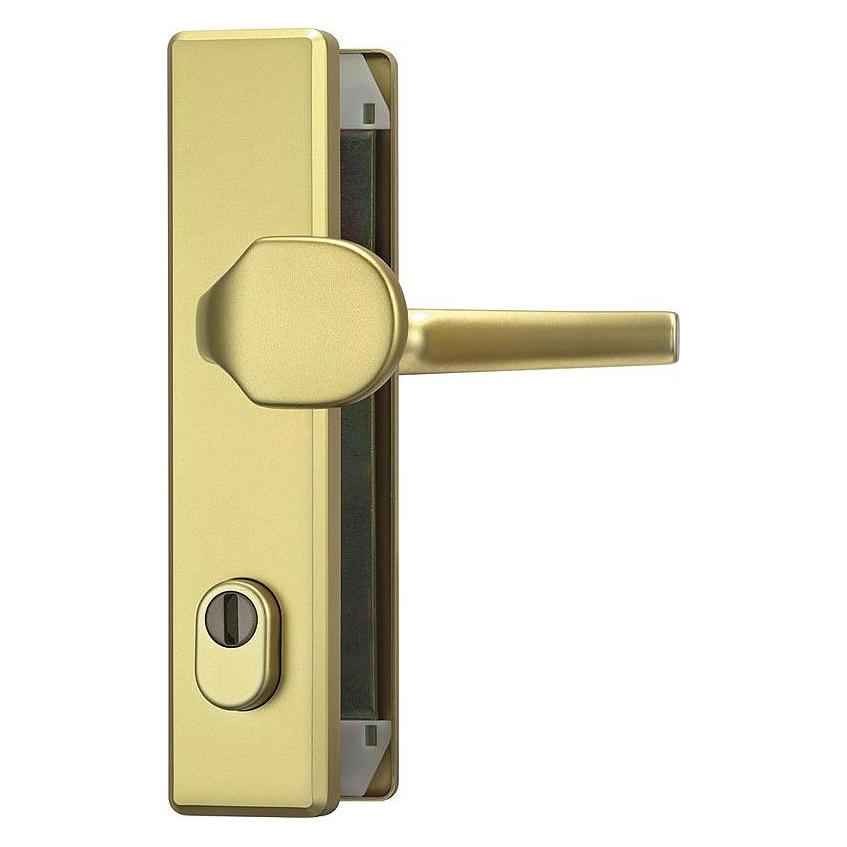 Abus HLZS814 F3 EK Schutzbeschlag eckig WG messing (Türschildgarnitur) (08416)