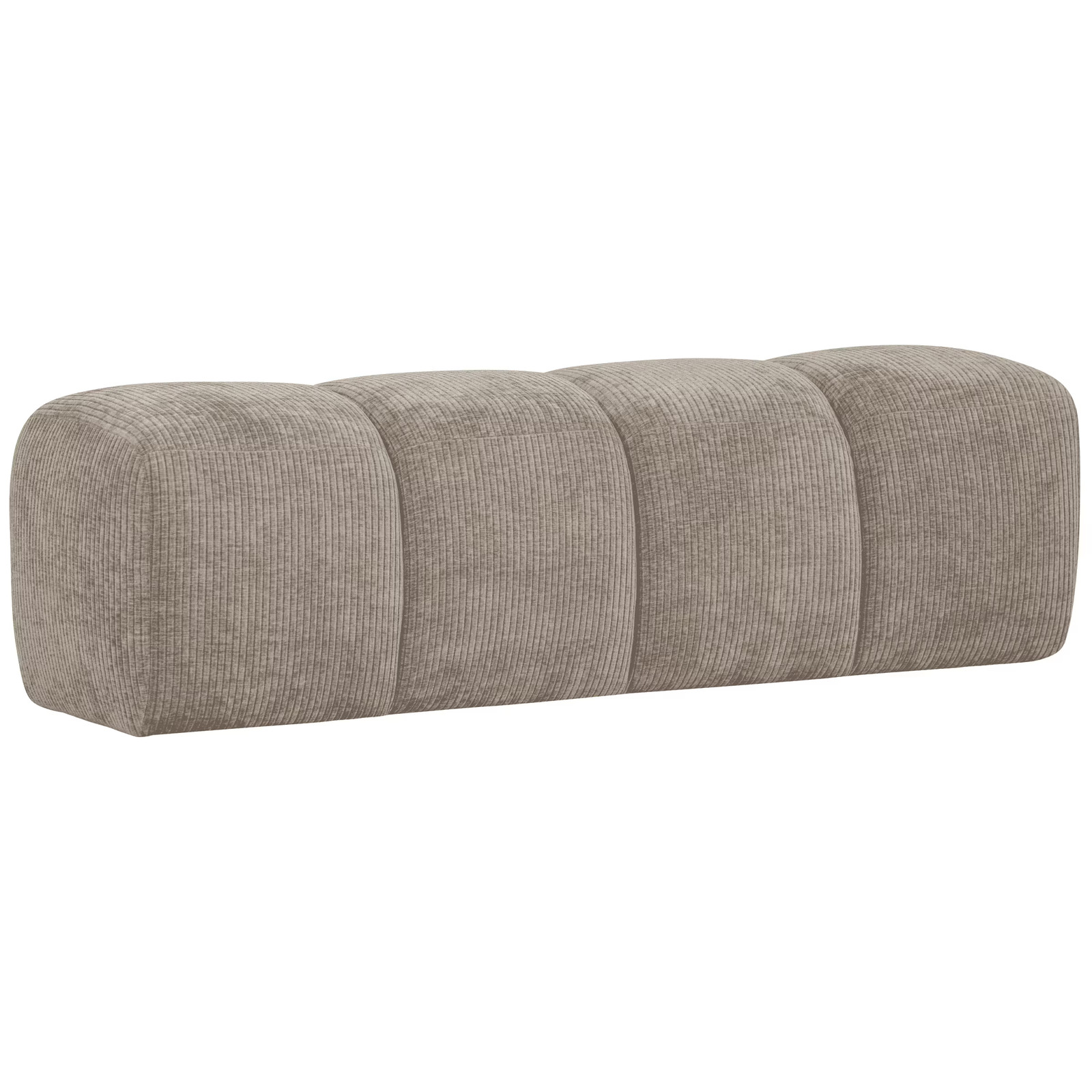 WOOOD Bankje Mojo Geweven Rib - Donker Zand - 164 cm
