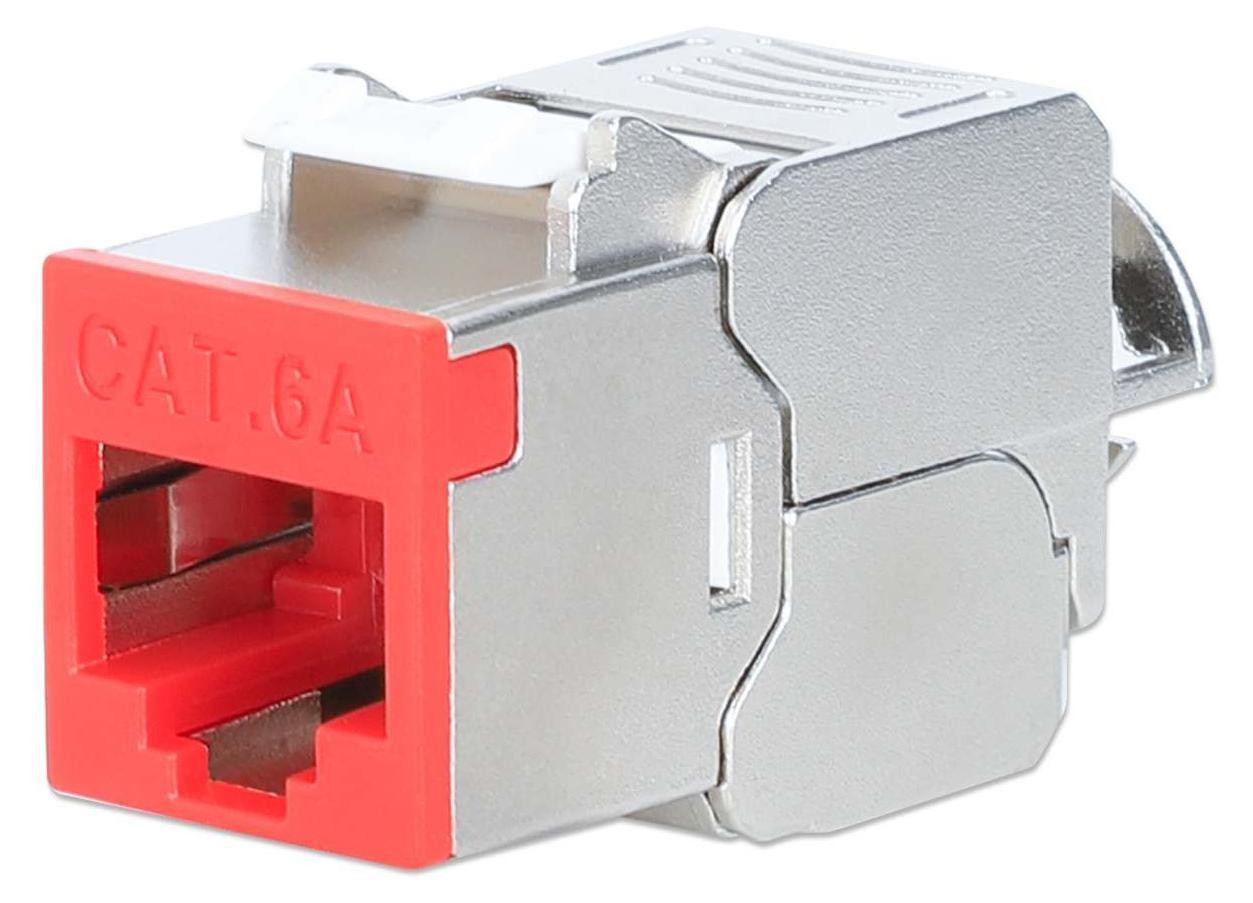 Intellinet 791311 Cat6a 10G STP keystone-module, rood