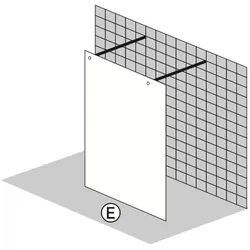 Inloop - feste SW freihstehend 1200x2100mm chrom/ESG eckig