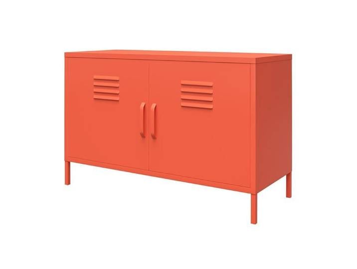 Cache - Armoire de rangement métallique orange à 2 portes Cache 100x40x64 cm