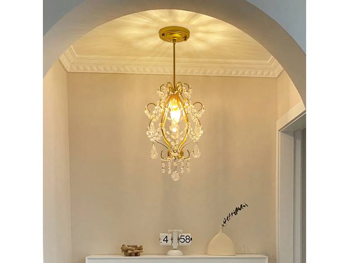 Petit lustre en cristal américain style médiéval, articles de décoration pour la maison, restaurant français de luxe, garde-robe de chambre minimaliste