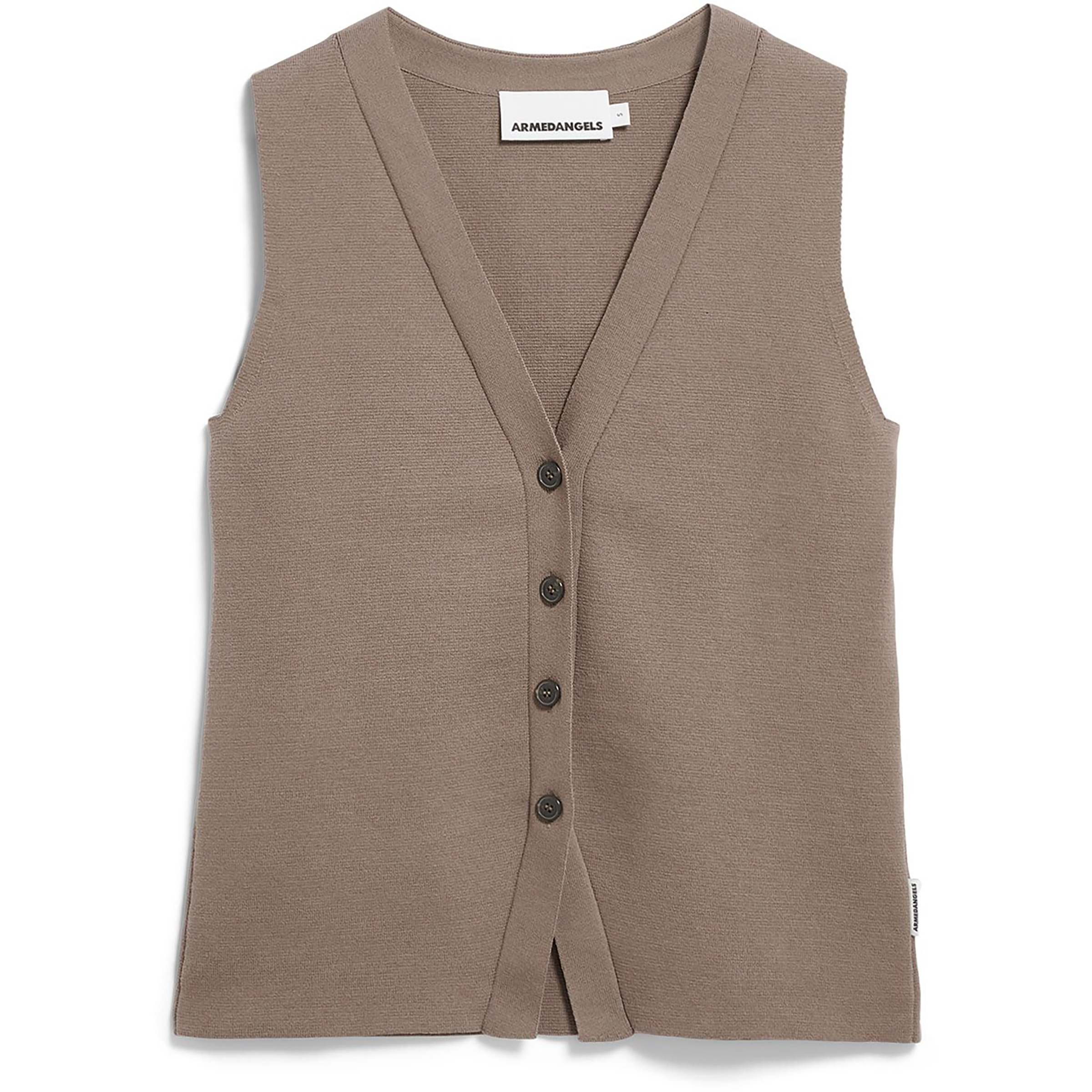 Armedangels Compact Buttoned Knit Weste Damen Wollwesten braun Größe S Lifestyle Hautfreundlich