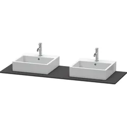 Duravit XSquare Konsole, 2 Ausschnitte, 1600x16x550mm, XS063HB8080, Farbe: Graphit Supermatt Dekor