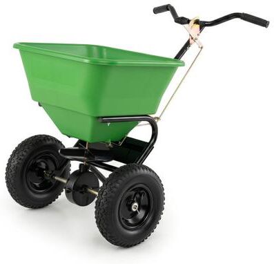 Costway 66 LBS Walk-Behind Broadcast Spreader with 13 Inch All-Terrain Tires-Green