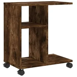 Décoshop26 - Brauner Konsolentisch/Beistelltisch aus Holzwerkstoff für Eingangsbereich/Wohnzimmer auf Rollen DEC032327