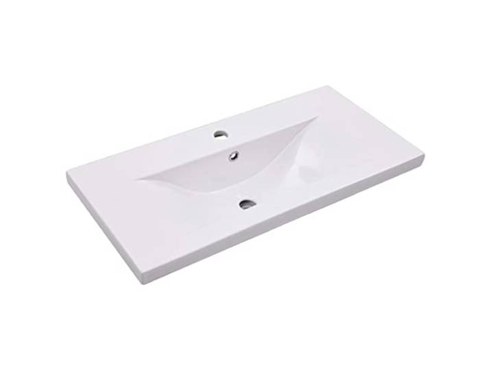 vidaXL Lavabo encastré 81 x 39\,5 x 18\,5 cm Céramique Blanc
