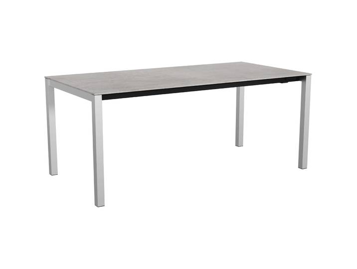 Gartentisch ausziehbar Campo Grande Edelstahl gebürstet / Kreta Mineralkeramik/Edelstahl B 180 T 90 cm - Möbel Konfigurator: Traummöbel individuell