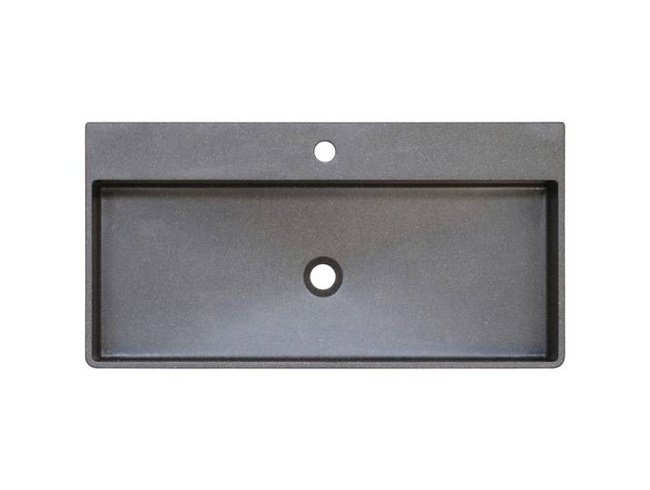 Linea Natura Waschbecken, Schwarz, Stein, 82x13x42 cm, Badezimmer, Waschbecken & Armaturen, Waschbecken