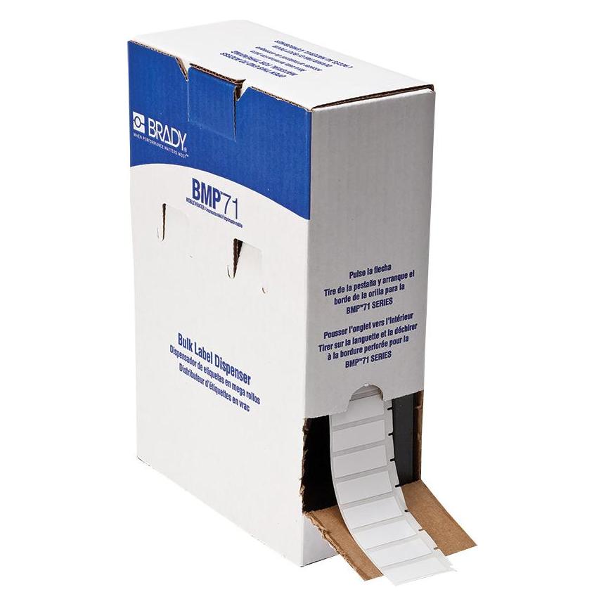 Brady BM-29-423, Polyester, Weiss, glänzend, 38.10 x 12.70 mm, permanent, Grossrolle (5000 E.) (46.02 mm) (BM-29-423)