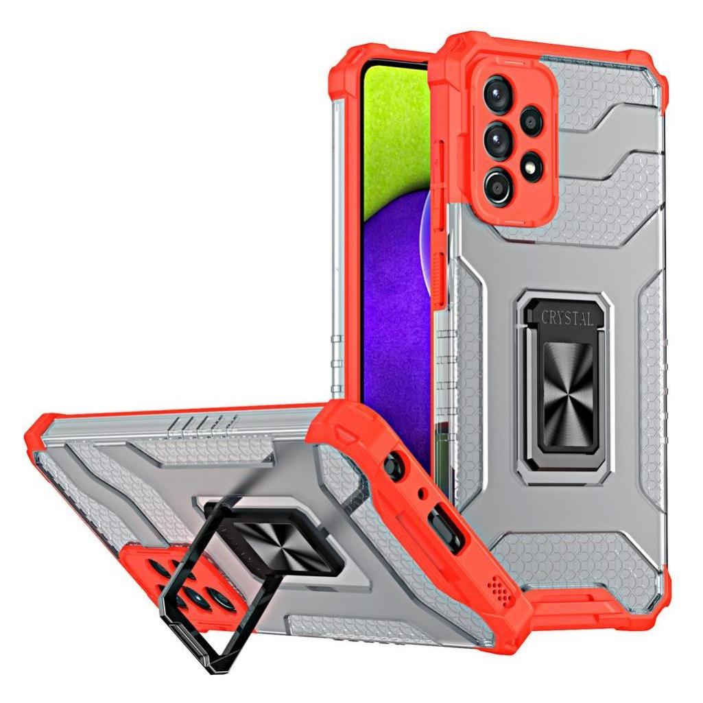 Hurtel Crystal Ring Case robuste Kickstand TPU/PC Panzer Handyhülle Hard Case für Samsung Galaxy A72 4G rot (Samsung Galaxy A72) (1404978613)