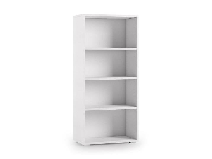Bibliothèque effet bois blanc brillant 60x30h130 cm