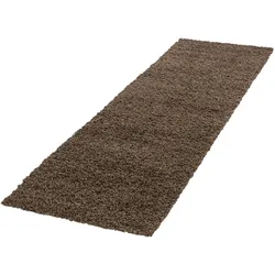 Hochflorteppich RHEIN, einfarbig, Braun, 80 x 250 cm