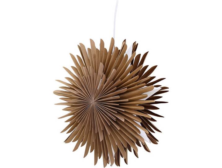 Sälen Weihnachtsstern mit Licht Papier Ø35 cm Pendelleuchte braun.