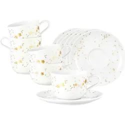 Seltmann, Tasse, Liberty Golden Stars Kaffeetassen mit Untertassen (260 ml, 12x)