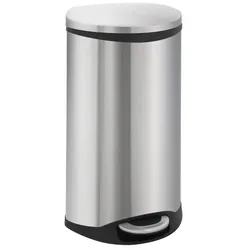 Treteimer Shell Bin 30 L EKO Edelstahl matt Mülleimer mit dämpfenden Deckel und Kunststoffinneneimer