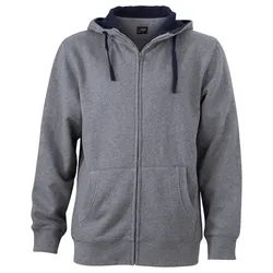 Lifestyle Kapuzen-Sweatjacke "JN963" - S - grey-melange
