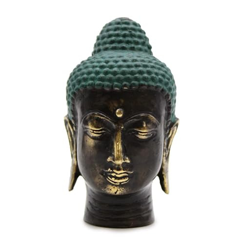 Ancient Wisdom Decoratief Messing Boeddha-hoofd voor op tafel