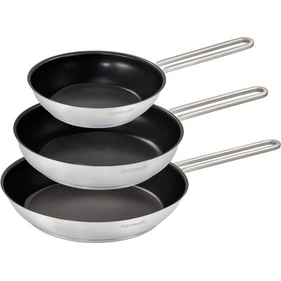 Pfannen-Set HANSEATIC "DAILY", schwarz (silberfarben), H:4,5cm, Pfannen, Bratpfannen mit Antihaftbeschichtung, für alle Herdarten, Induktion