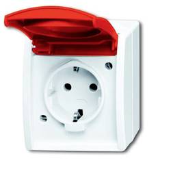 ABB 2CKA002083A0839 Schutzkontakt-Steckdose IP44 Rubin-Rot, Rot