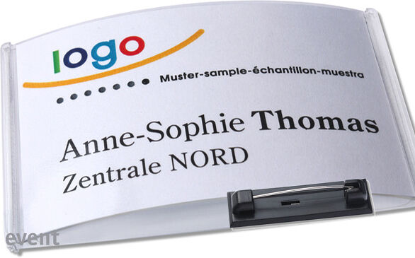 badgetec 10 Unités - Porte-badges avec épingle event 85 x 54 mm, plastique, transparent