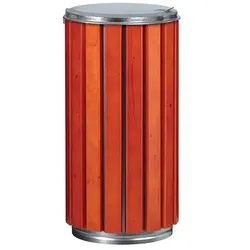 ZENO PROTECT Abfallbehälter Rossignol 80 L Holz-Stahl mit Deckel aus verzinktem Stahl