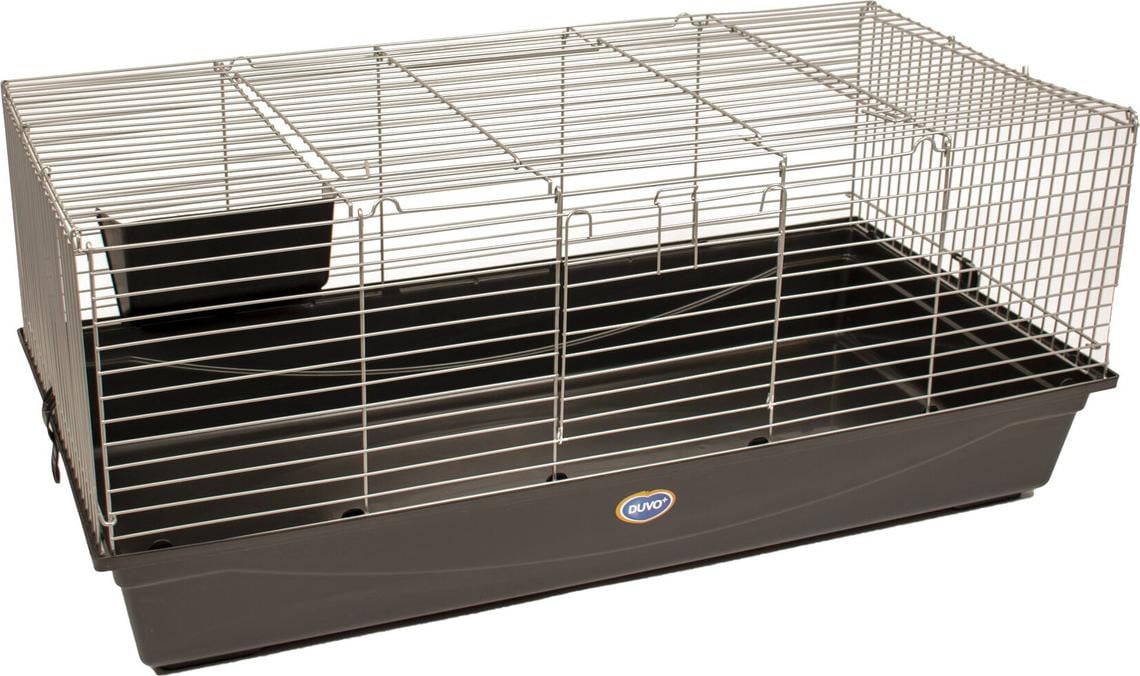 Duvo+ Liberty 120 Kooi voor konijnen en cavia's - Grijs/Zwart