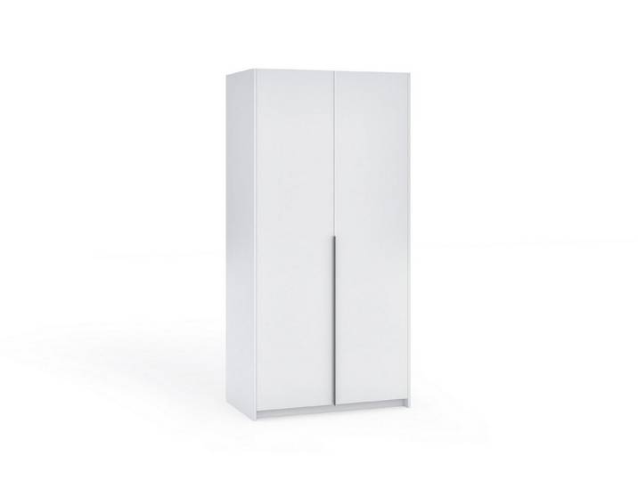 Masseno Drehtürenschrank AMARA 100 cm Kleiderschrank 2 Türen Schlafzimmerschrank Weiß