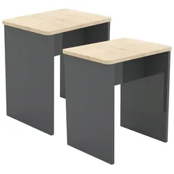 Hocker-Set Esal 2er-Set Anthrazit