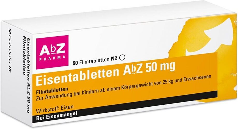 Eisentabletten AbZ 50 mg Filmtabletten