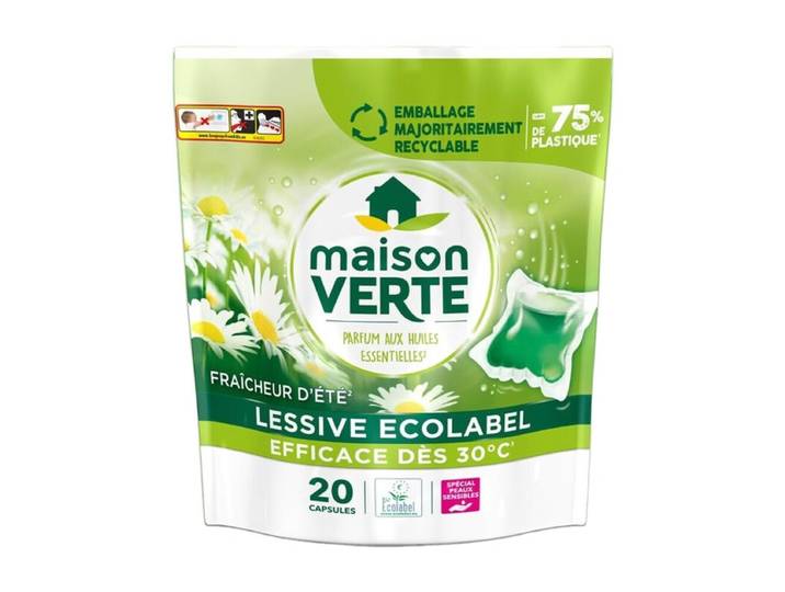 MAISON VERTE Capsules de lessive Fraîcheur d'Été 20 capsules