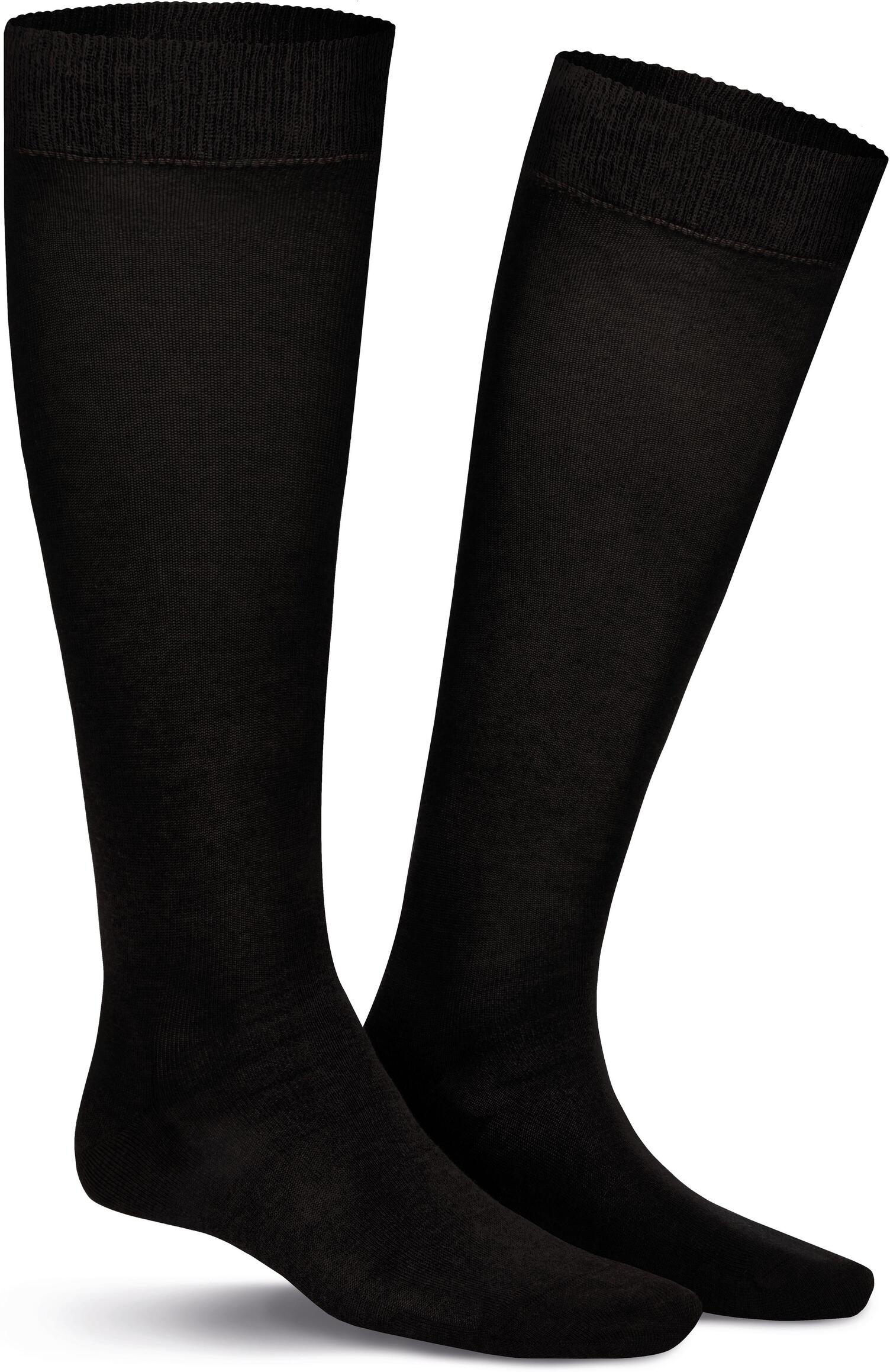 Kniestrümpfe KUNERT "RICHARD", Herren, Gr. 43-46, Sockengröße, schwarz (braun, meliert), Obermaterial: 98% Baumwolle, 2% Elasthan, normal, Socken Kniestrümpfe, druckfreier Komfortbund