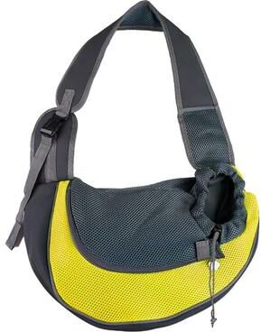 Uplift Essentials Hands Free Mesh Sling Pet Carrier yellow s