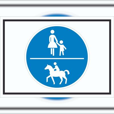 HB-Druck Schild Geh- und Reitweg Symbol A2 (420x594mm)