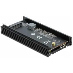 Delock Externes Gehäuse USB-C 3.2 Gen2x2 für M.2 NVME SSDs (M.2), Festplattengehäuse, Schwarz