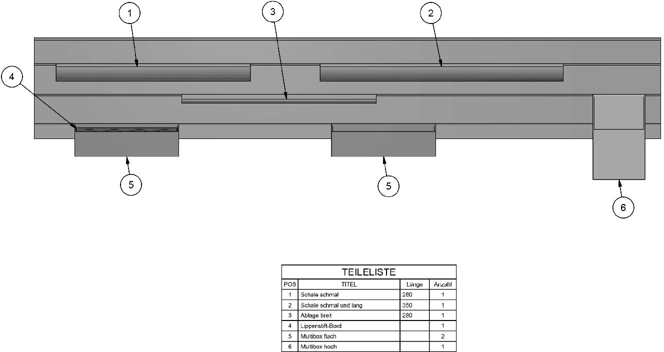 Kronenbach Cube Ordnungssystem für Spiegelschrank 140 cm mit 3 Drehtüren