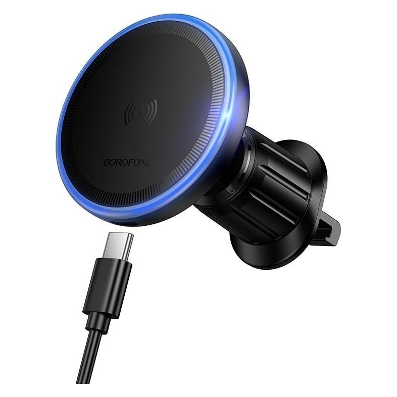 Borofone Autoladegerät mit Halterung BH224 Magsafe 15 W, schwarz (70930161)