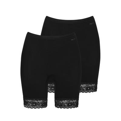 Lange Unterhose MEY "LIGHTS", Damen, Gr. 48, Single Jersey, schwarz, Single Jersey, Obermaterial: 55% Baumwolle, 40% Viskose, 5% Elasthan, unifarben, körpernah, Unterhosen Lange Unterhose, mit Spitze, Taillensitz, flacher Bund, kein Einschneiden