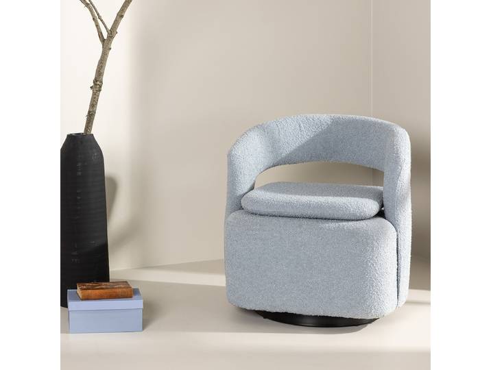 Loungesessel Laurel Blau/Babyblau Webstoff 69 x 75 x 72cm
