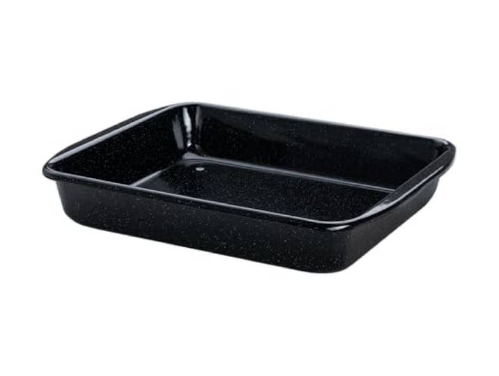 Riess, 0402-022, Bratrohrpfanne hoch 33/42, CLASSIC - BACK- UND BRATFORM, Höhe 7,0 cm, Emaille, schwarz, 41,6 x 32.8 x 7 cm, Bräter, Induktion