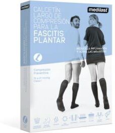 Medilast Medium Black Plant Fasciitis Long Sock